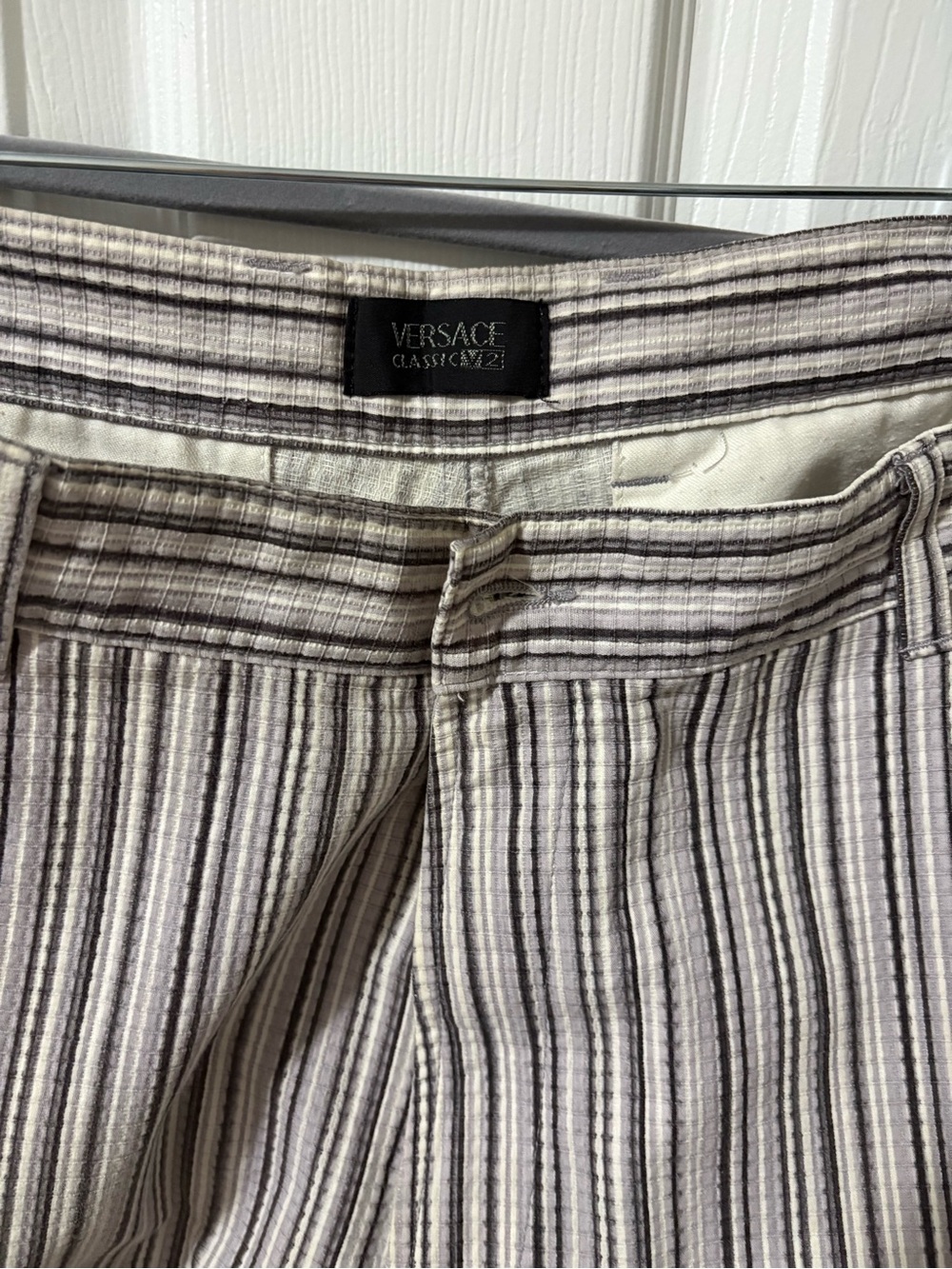 Versace Classic V2 Striped Pants — Black & White - Picture 6 of 7